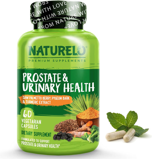 NATURELO Prostate & Urinary Health, Comprehensive Formula with Saw Palmetto, 60 Vegetarian Capsules