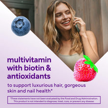 Vitafusion Gorgeous Hair, Skin Nails Multivitamin Gummy Vitamins, plus Biotin and Antioxidant vitamins CE, Raspberry Flavor, 100ct (33 day supply) vitafusion