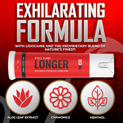 Delay Spray for Him - Premium Lidocaine Numbing Spray Product for Men to Last Longer in Bed - Advanced Climax Control Desensitizing Spray Product for Men - 1oz (30mL)
