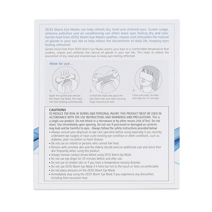 Zeiss Warm Eye Masks, 10 Count for Dry Eye Relief - Unscented