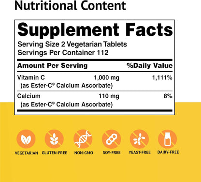 Ester-C® 500 mg Veg. Tablets 225