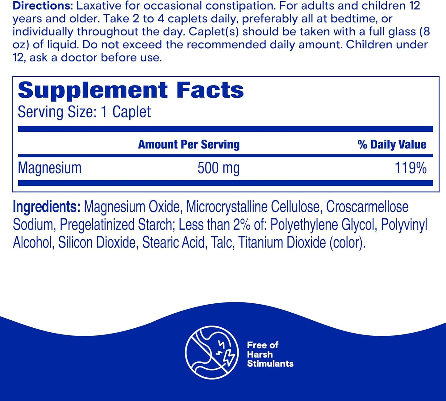 Philips' Laxative Magnesium Caplets, 100 count, Stimulant & Cramp Free Constipation Relief