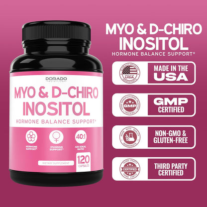 Myo-Inositol & D-Chiro Inositol Supplement - 120 Count