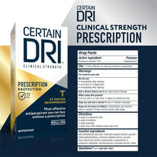 Certain Dri Prescription Strength Clinical Antiperspirant Roll-On Deodorant, Hyperhidrosis Treatment for Men & Women, Unscented, 1.2 Fl oz, 1 Pack Vitamins Depots