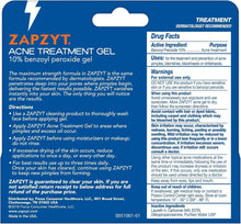 ZAPZYT Maximum Strength 10% Benzoyl Peroxide Acne Treatment Gel 1 oz ZAPZYT
