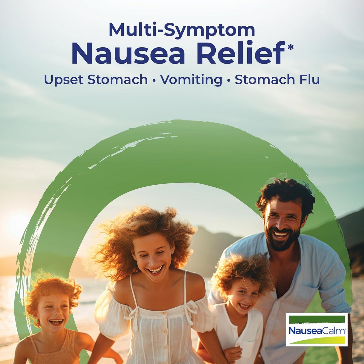 NauseaCalm Relief for Upset Stomach, Nausea, and Vomiting Due to Stomach Flu, Overindulgence, or Motion Sickness - Non-Drowsy - 60 Count