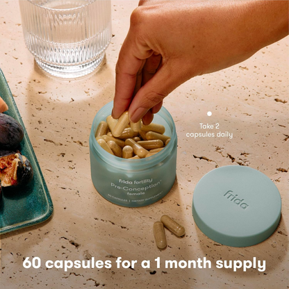 Frida Fertility Pre-Conception Fertility Supplement for Women - Support Egg Function, Regular Menstrual Cycle | 60 Capsules, 30 Day Supply