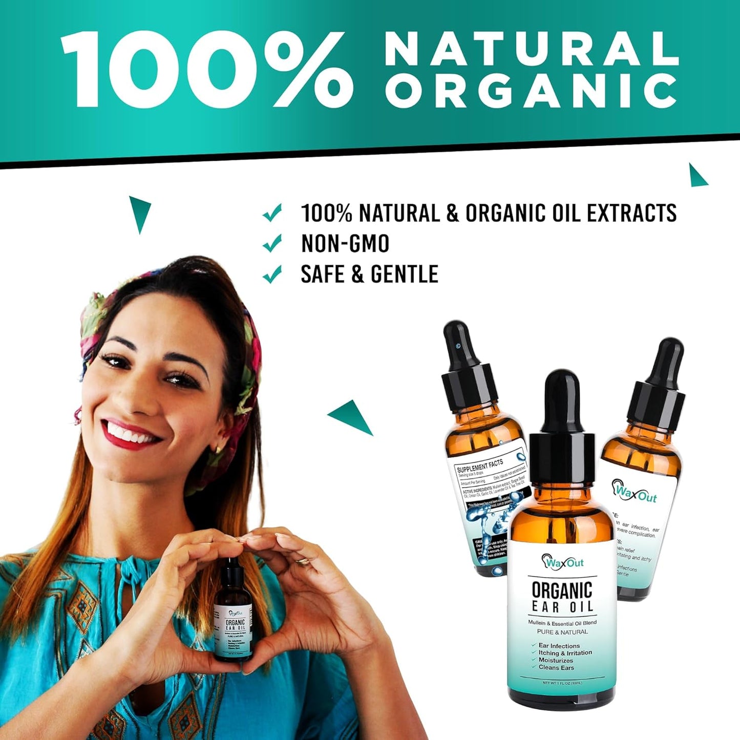 Natural Mullein Ear Wax Removal Oil & Cleaner with Garlic | Pain & Earache Drops | Earwax Softener, Moisturizer & Allergy Soothing | Tinnitus, Itching, Ringing, Infections & Clogged Ears Relief