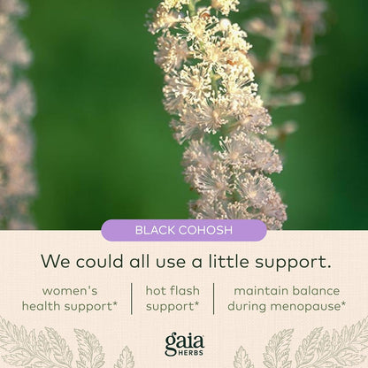 Gaia Herbs Black Cohosh - Menopause Support Supplement to Help Maintain Hormone Balance and Health for Women - with Organic Black Cohosh - 60 Vegan Liquid Phyto-Capsules