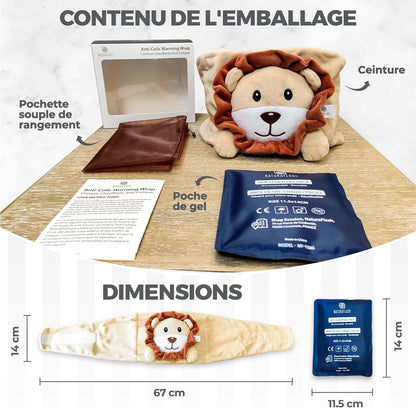 Baby Colic, Gas and Upset Stomach Relief, Baby Heated Tummy Wrap, Infant Swaddling Belly Belt with Soothing Warmth (Lion)