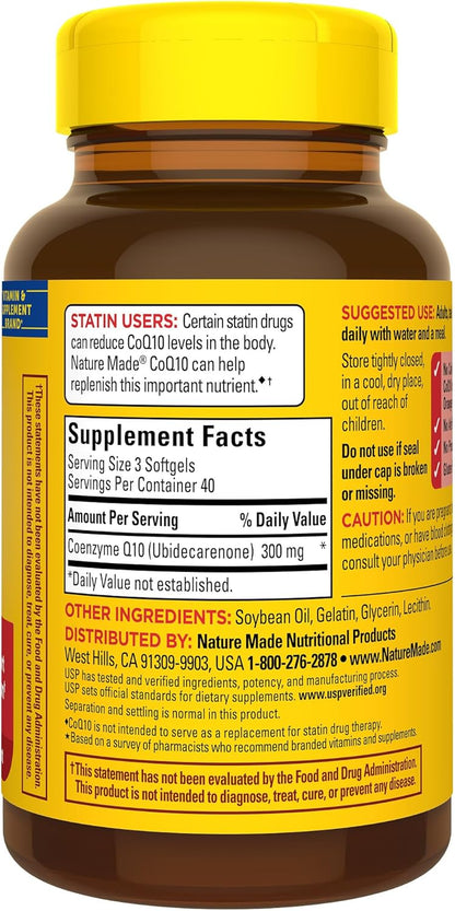 Nature Made CoQ10 300mg, 120 Softgels