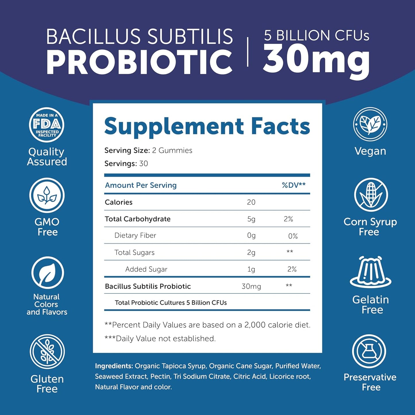 LUNAKAI Probiotic Gummies for Women and Men Digestive Health, 60 Gummies
