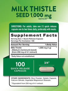 Nature's Truth Milk Thistle Extract Capsules | 1000mg | 100 Count Nature's Truth