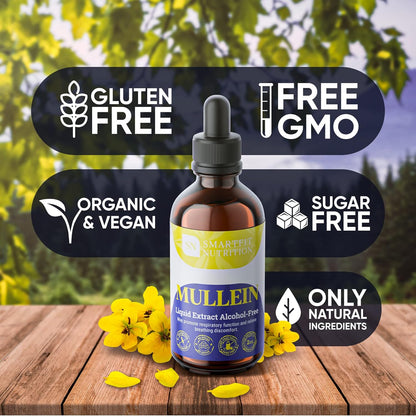 Mullein - Mullein Leaf Extract - Lung Cleanse - Mullein Drops - Organic Mullein Supplement for Respiratory System Support & Healthy Mucous Membranes - Verbascum Densiflorum for Quit Smoking Aid - 4 oz