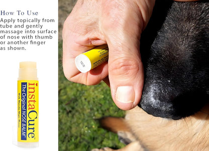 Fast Relief for Cracked, Dry and Sore Noses! InstaCure's Original Nose Balm with Raw Manuka Honey, Plus Coconut Oil, Shea Butter and Other Certified Organic Ingredients. Great Topical for Dogs' Noses!