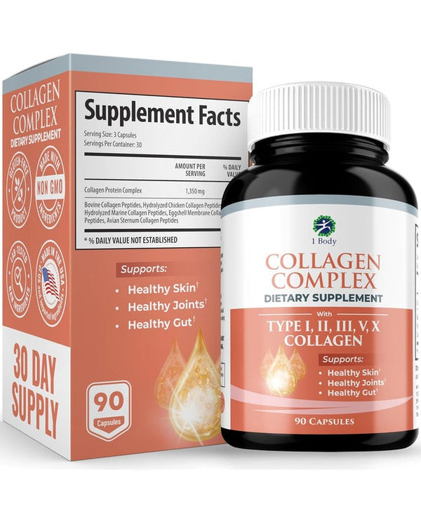 1 Body Collagen Peptides – Collagen Peptides for Better Hair, Skin, Nails, and Joints – Collagen Supplements for Women & Men – 30 Servings Vitamins Depots