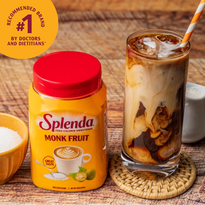 SPLENDA Monk Fruit Zero Calorie Plant Based Granulated Sweetener Jar, 19 oz
