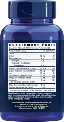 Life Extension Bone Restore, Calcium Supplement, Chocolate Flavored - 60 Tablets Life Extension