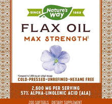 Nature's Way Flax Oil Max Strength Supports Heart Health, 200 Softgels Nature's Way