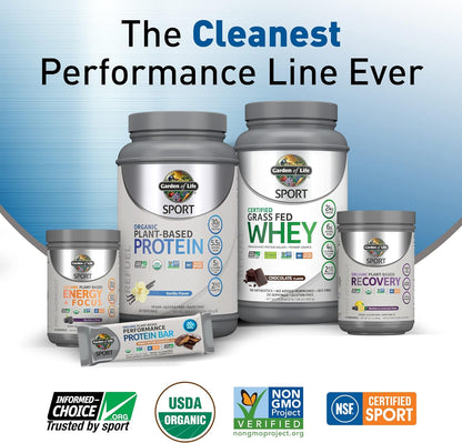 Garden of Life Sport Vegan Organic Plant Based Post Workout Muscle Recovery Powder for Men & Women - BlackBerry Lemonade 30 Servings, 100mg Magnesium, Antioxidants, Supplements, 15.7 Oz
