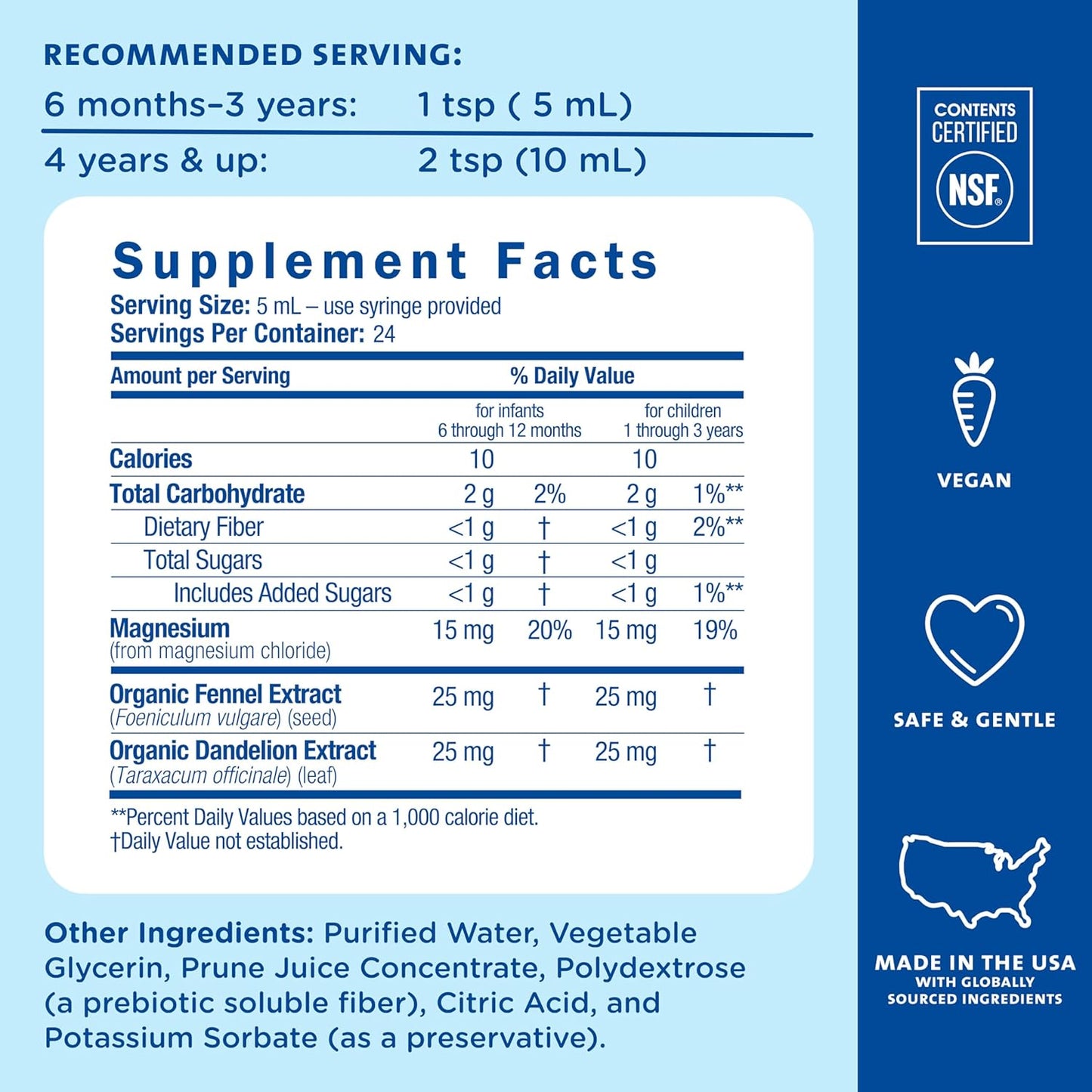 Mommy's Bliss Constipation Ease + Prebiotics, Relieves Occasional Constipation, Gentle & Safe, No Harsh Laxatives, 4 Fl Oz Bottle (Pack of 1)