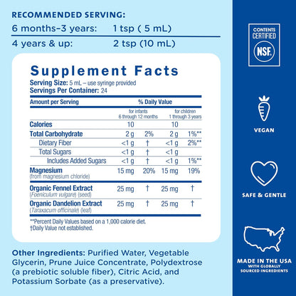 Mommy's Bliss Constipation Ease + Prebiotics, Relieves Occasional Constipation, Gentle & Safe, No Harsh Laxatives, 4 Fl Oz Bottle (Pack of 1)