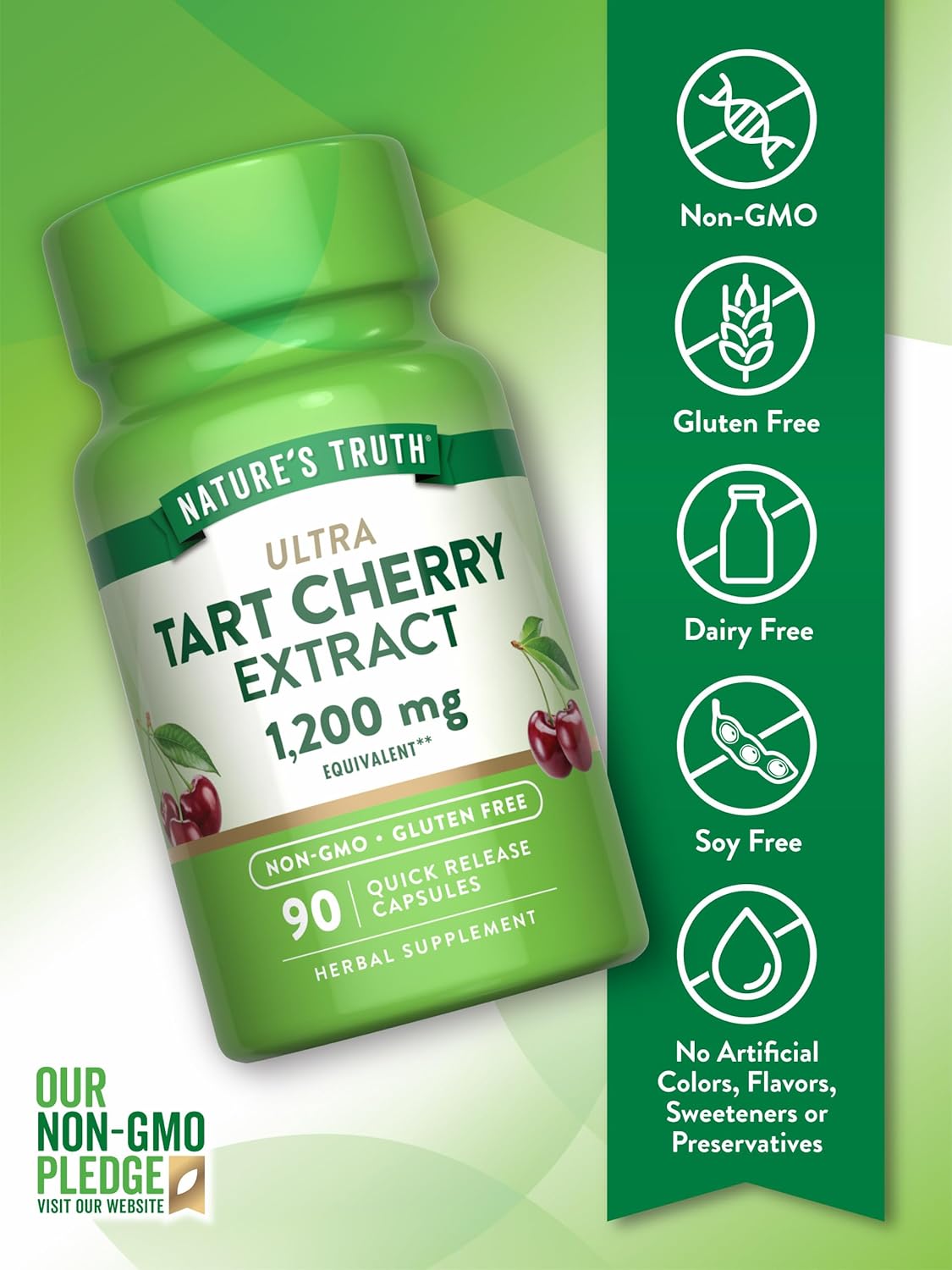 Nature's Truth Tart Cherry Extract Capsules | 1200 mg | 90 Count