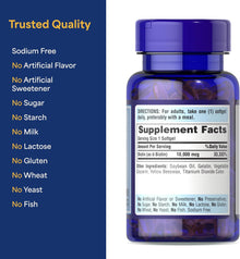 Puritan's Pride Premium Ultra Mega Biotin 10,000mcg, 50 Rapid Release Softgels Puritan's Pride