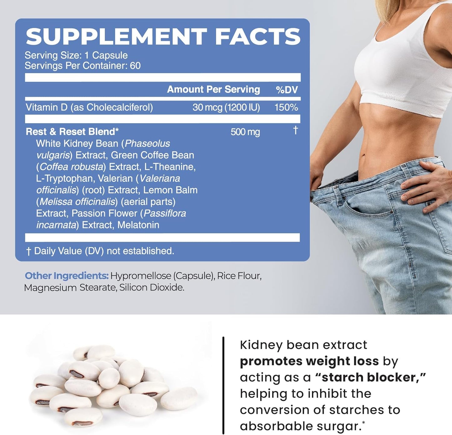 Night Time Fat Burner | Shred Fat While You Sleep | Hunger Suppressant, Carb Blocker & Weight Loss Support Supplements | Burn Belly Fat, Support Metabolism & Fall Asleep Fast | 60 Nighttime Pills