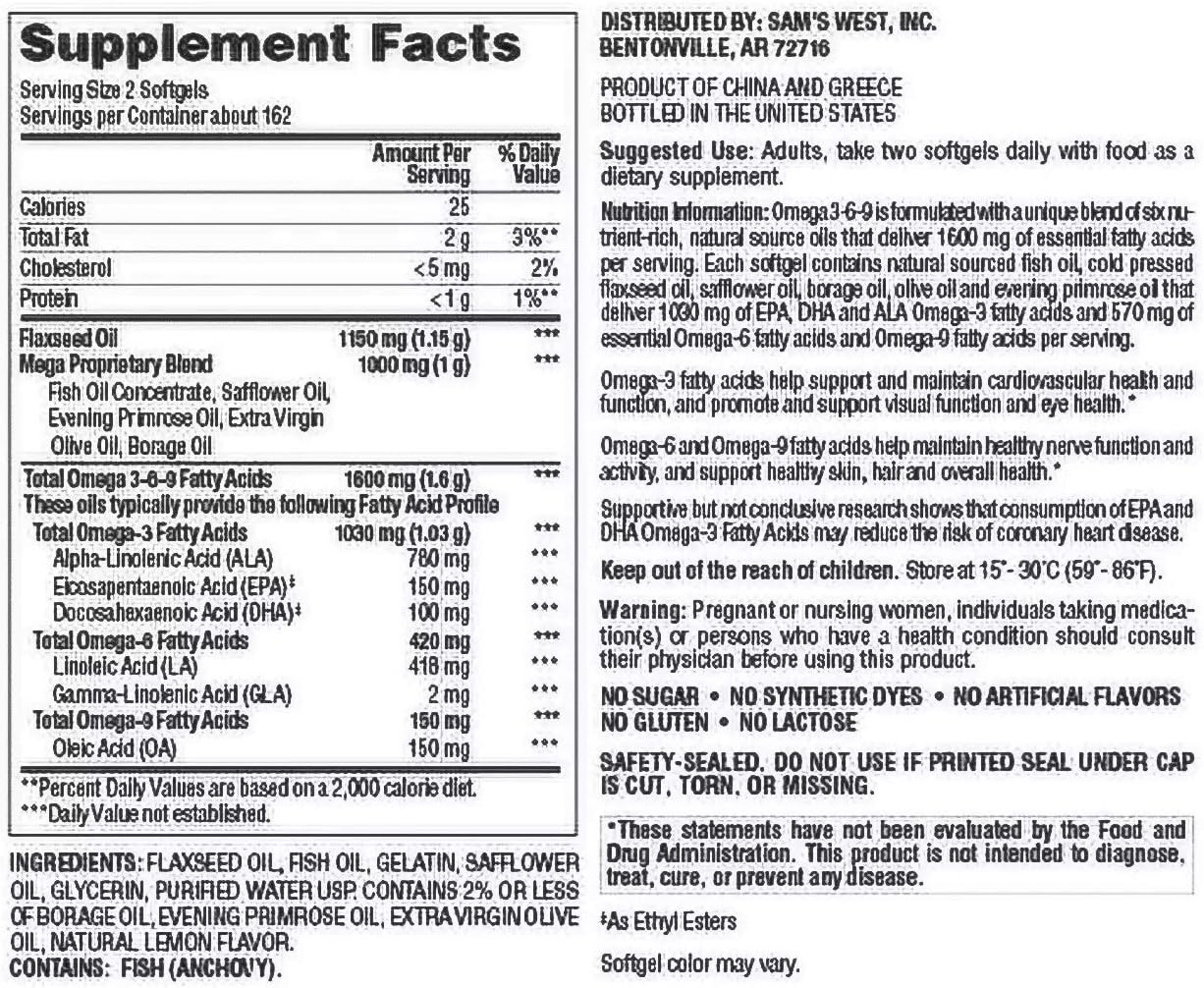 Member's Mark Omega 3-6-9 Dietary Supplement (325 ct.)
