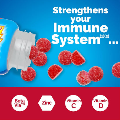 Emergen-C Immune Plus Vitamin D and C Immune Gummies, Raspberry, 45 Ct