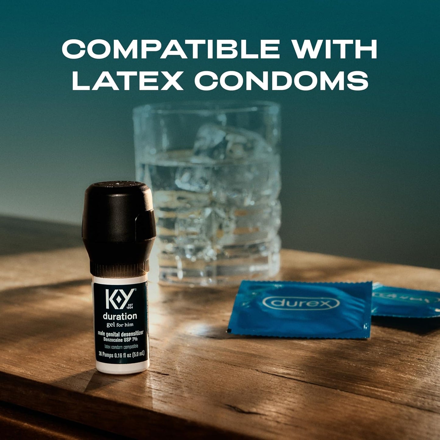 K-Y Duration Gel 0.16 fl oz, for Men, Adult Couples, Numbing Male Genital Desensitizer to Last Longer, Pleasure Enhancer, 36 Pumps, Latex Condom Compatible