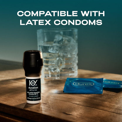 K-Y Duration Gel 0.16 fl oz, for Men, Adult Couples, Numbing Male Genital Desensitizer to Last Longer, Pleasure Enhancer, 36 Pumps, Latex Condom Compatible