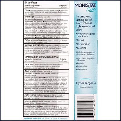 Monistat Instant Itch Relief Cream for Women, Maximum Strength Feminine Itch Care, 1 oz