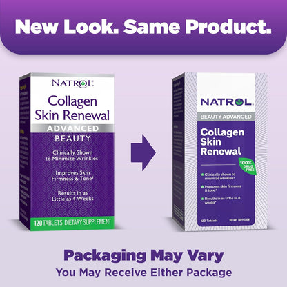Natrol, Collagen Skin Renewal Tablets, Dietary Supplement, 120 Count