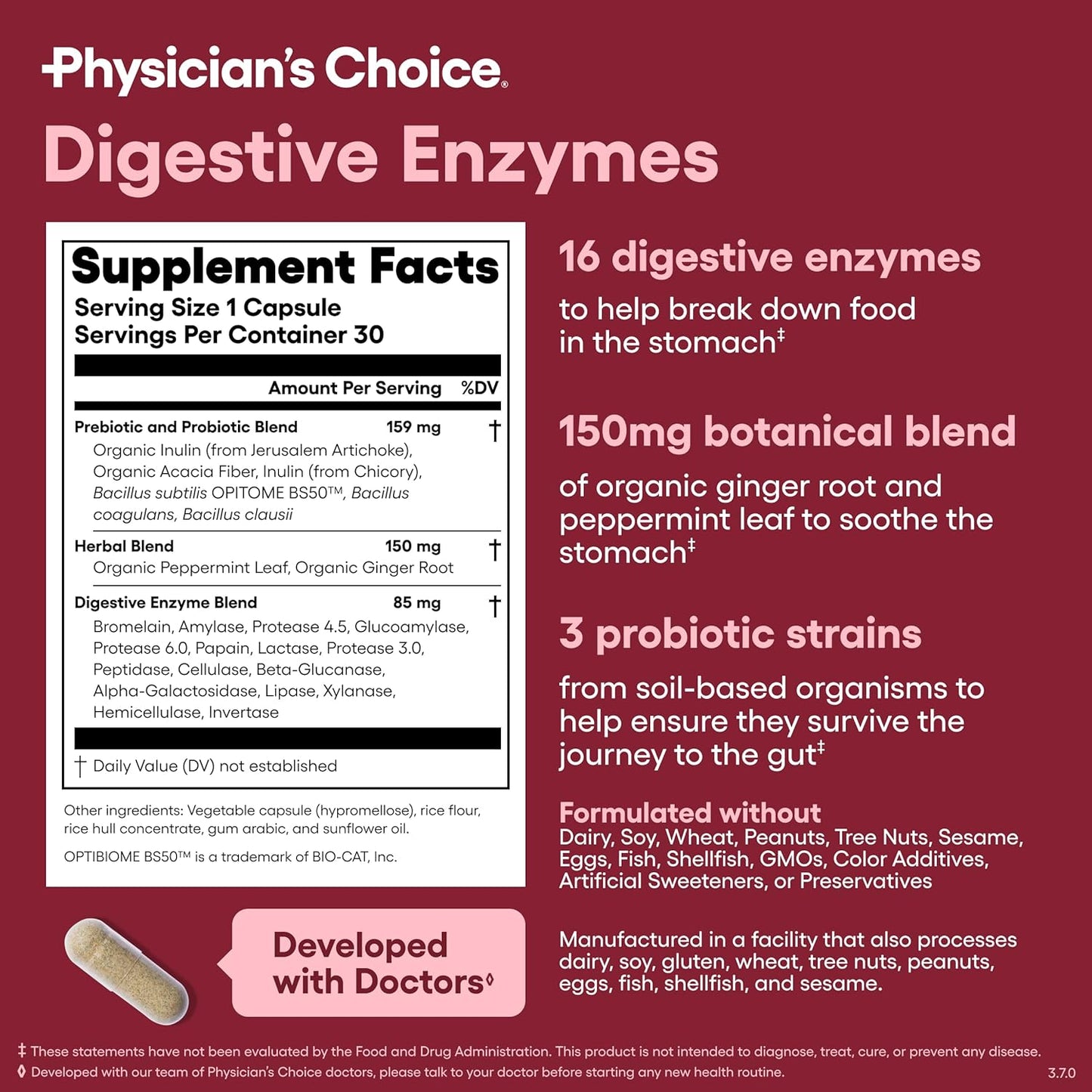 Physician's CHOICE Digestive Enzymes - Multi Enzymes - 30 count