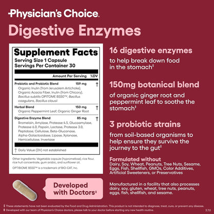 Physician's CHOICE Digestive Enzymes - Multi Enzymes - 30 count