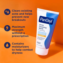 PanOxyl Acne Foaming Wash Benzoyl Peroxide 10% Maximum Strength Antimicrobial, 5.5 Oz Panoxyl