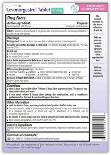 Levonorgestrel 1.5mg Emergency Contraception Tablet for Women Vitamins Depots