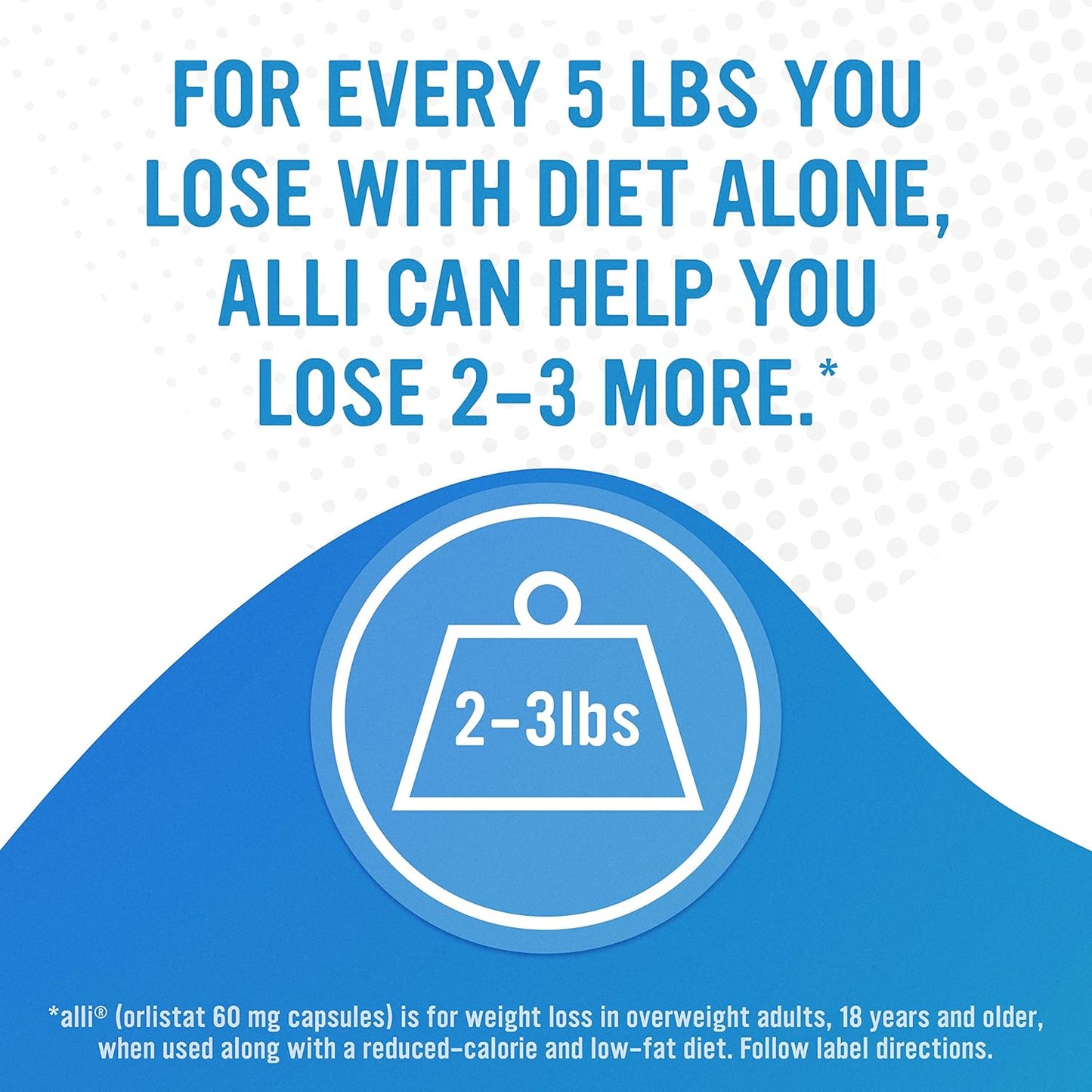 Alli Orlistat Weight Loss Supplement Capsules Starter Pack, 60 Mg, 60 Ct