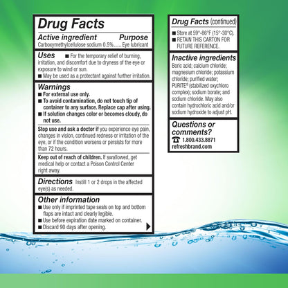 Refresh Tears Lubricant Eye Drops, 2 Count (Pack of 1)