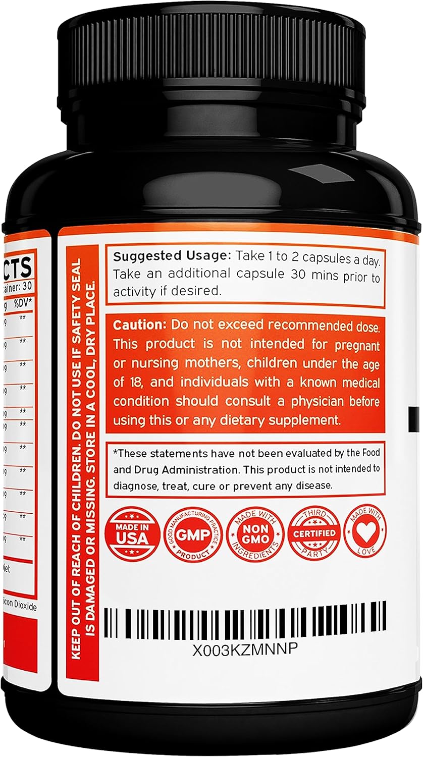 Horny Goat Weed For Men and Women - [1590 Maximum Strength] - Stamina, Endurance, Circulation, Joint & Back Support - Maca Root, Ginseng, Yohimbine