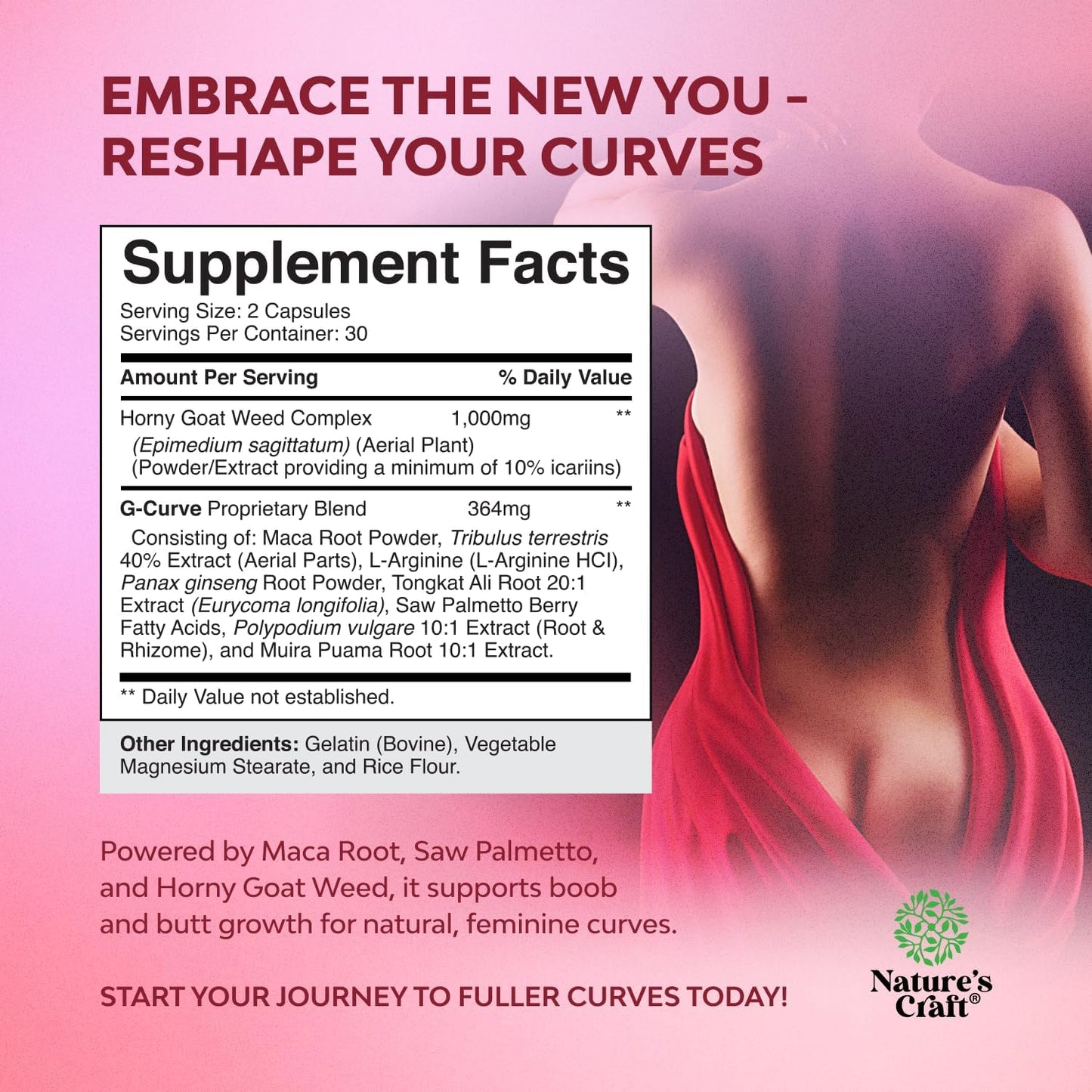 Natures Craft G-Curve Butt and Breast Enhancement Pills 60 Count