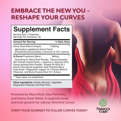 Natures Craft G-Curve Butt and Breast Enhancement Pills 60 Count