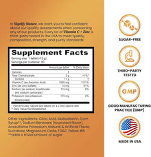 Signify Nature Vitamin C 1000mg Immunity Booster Vitamin C with Zinc, Sugar Free Effervescent Tablets, Antioxidant, Immune Support - 80 Day Supply SIGNIFY NATURE
