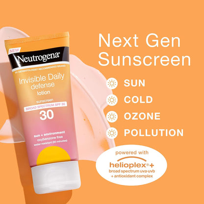 Neutrogena Invisible Daily Defense Sunscreen Lotion, Broad Spectrum SPF 30, 3.0 fl. oz