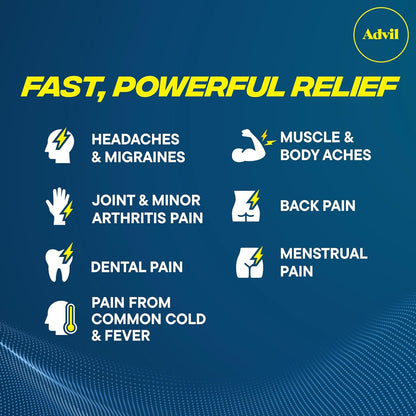 Advil Coated Caplets Pain Reliever and Fever Reducer Ibuprofen 200mg, 24 Count
