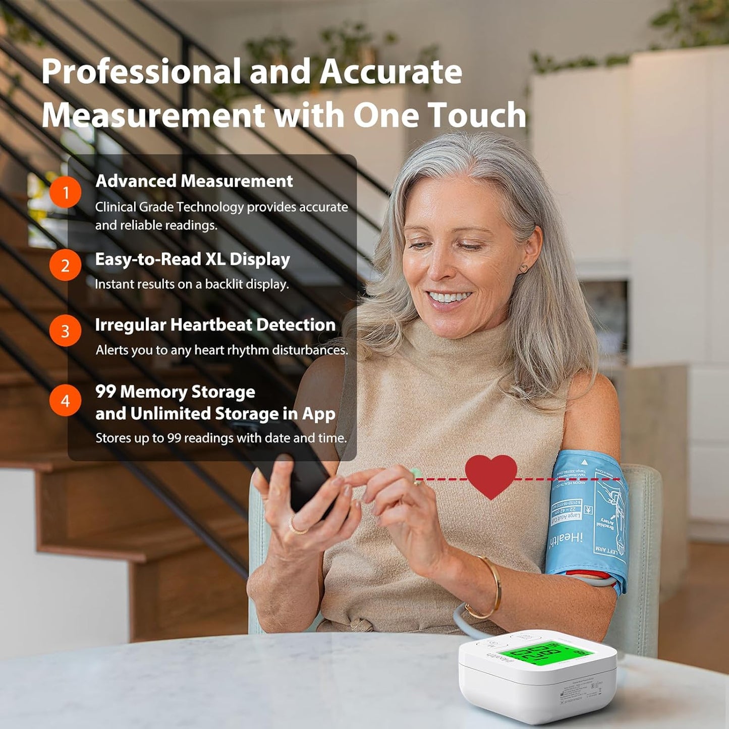 iHealth Smart Upper Arm Blood Pressure Monitor with Wide Range Cuff That fits Standard to Large Adult Arms, Bluetooth Compatible for iOS & Android Devices