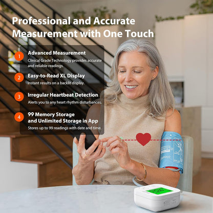 iHealth Smart Upper Arm Blood Pressure Monitor with Wide Range Cuff That fits Standard to Large Adult Arms, Bluetooth Compatible for iOS & Android Devices