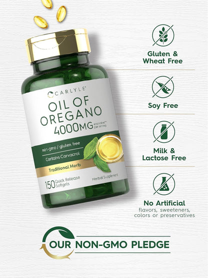Carlyle Oregano Oil 4000mg Supplement | 150 Softgel Capsules